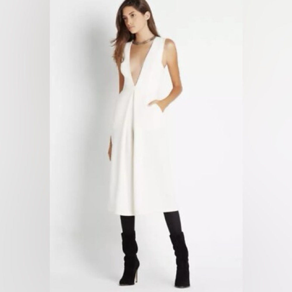 BCBGeneration Cream Sleeveless Midi Dress